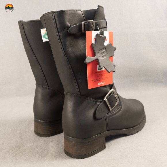 NWT Mellow Walk Vanessa Biker Boots Black Mid-Calf Leather 412109 Women's Sz 8D - Picture 10 of 15